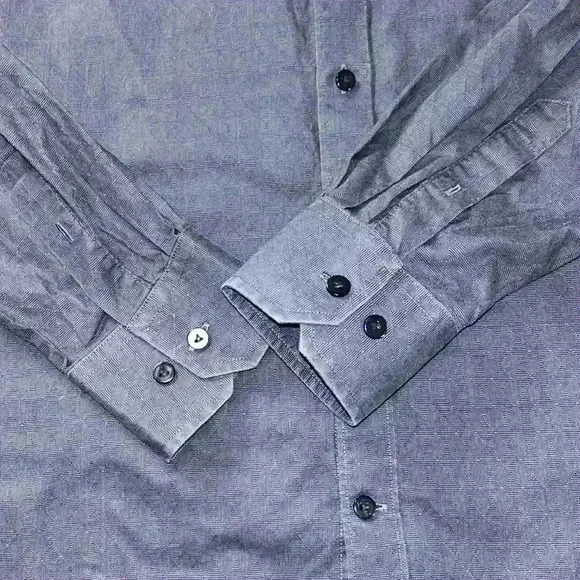 Rockin’ Sartorial Gray 100% Cotton Casual Button Down Shirt 16.5 L - Picture 5 of 7
